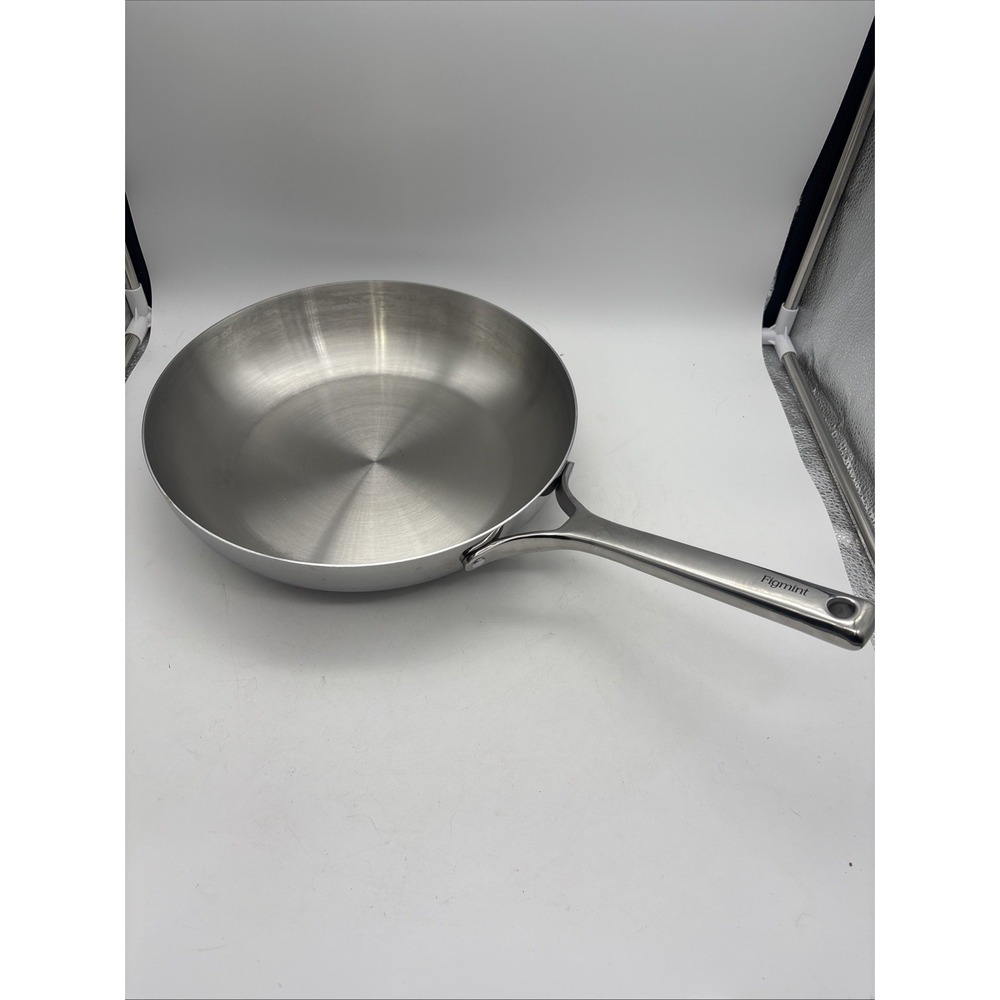 Figmint 12" Stainless Steel Fry Pan Skillet Silver Round Induction Safe